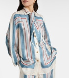 Zimmermann Striped scarf-detail silk shirt
