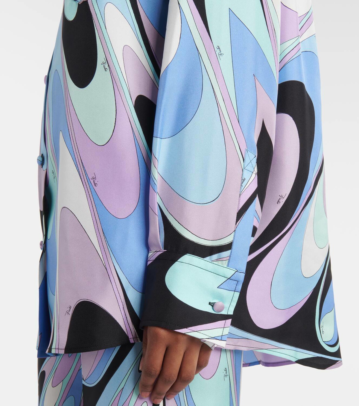 Pucci Printed silk twill pajama shirt