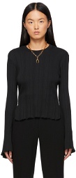 Mame Kurogouchi Black Rib Jersey Sweatshirt