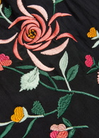 Rixo Nicolina Floral-embroidered Silk top Black