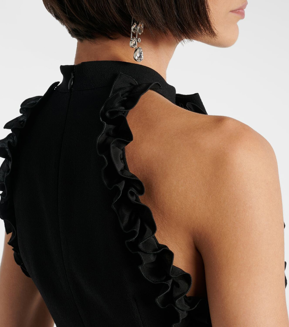 Alessandra Rich Bow-detail wool-blend crêpe minidress