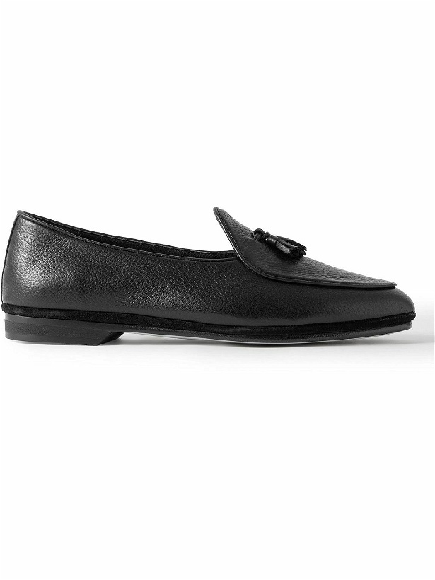 Photo: Rubinacci - Marphy Leather-Trimmed Suede Tasselled Loafers - Black