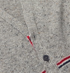 THOM BROWNE - Slim-Fit Striped Mélange Wool and Mohair-Blend Cardigan - Gray