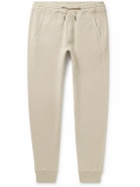 TOM FORD - Tapered Garment-Dyed Cotton-Jersey Sweatpants - Neutrals