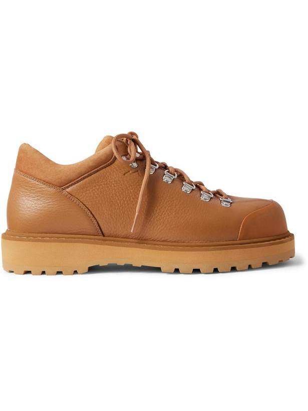 Photo: Diemme - Cornaro Suede-Trimmed Full-Grain Leather Sneakers - Brown