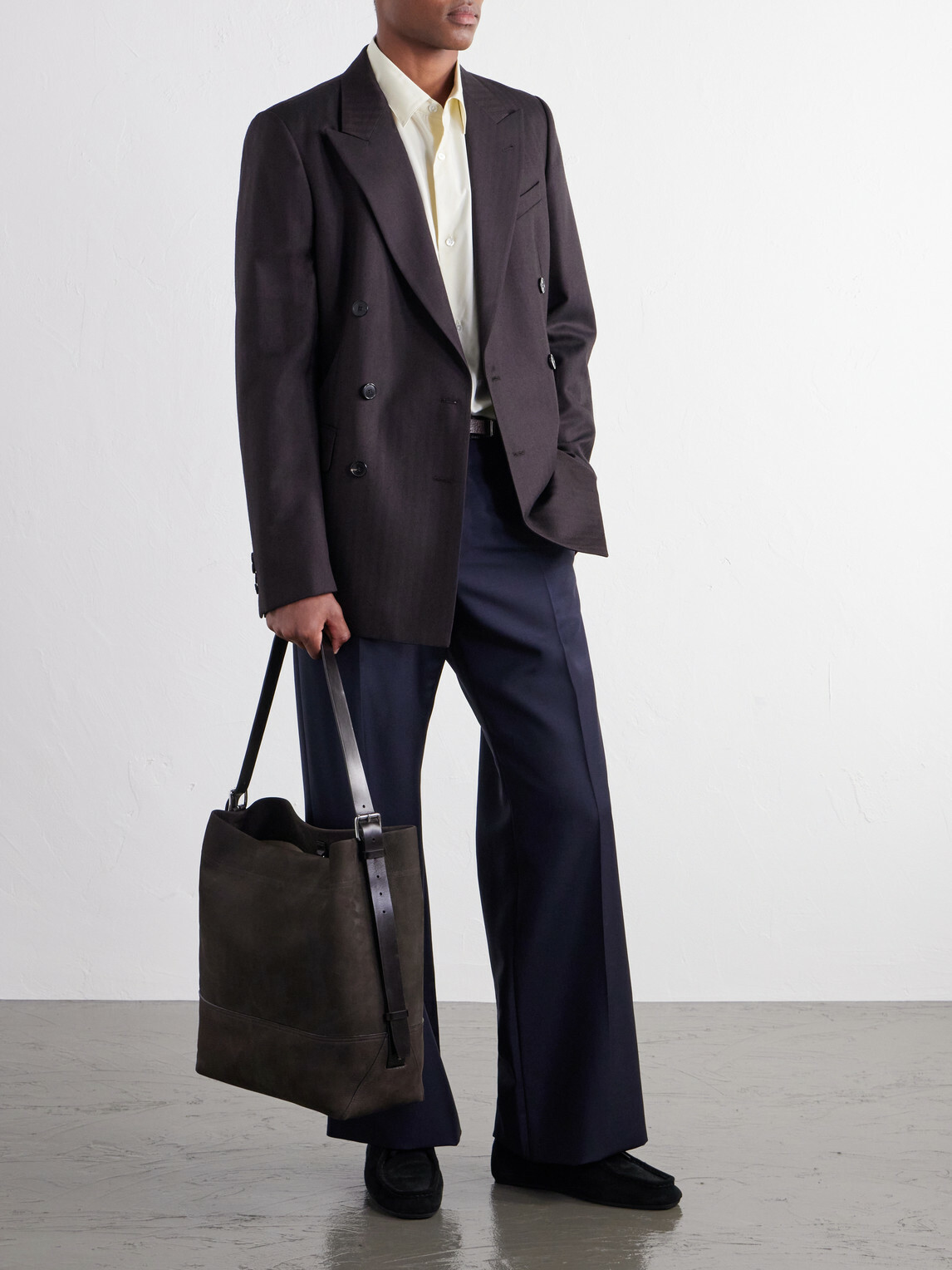 LEMAIRE - Belted Nubuck Leather Tote Bag