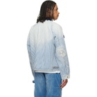 COÛT DE LA LIBERTÉ Blue & White Alfred Cargo Pocket Denim Jacket
