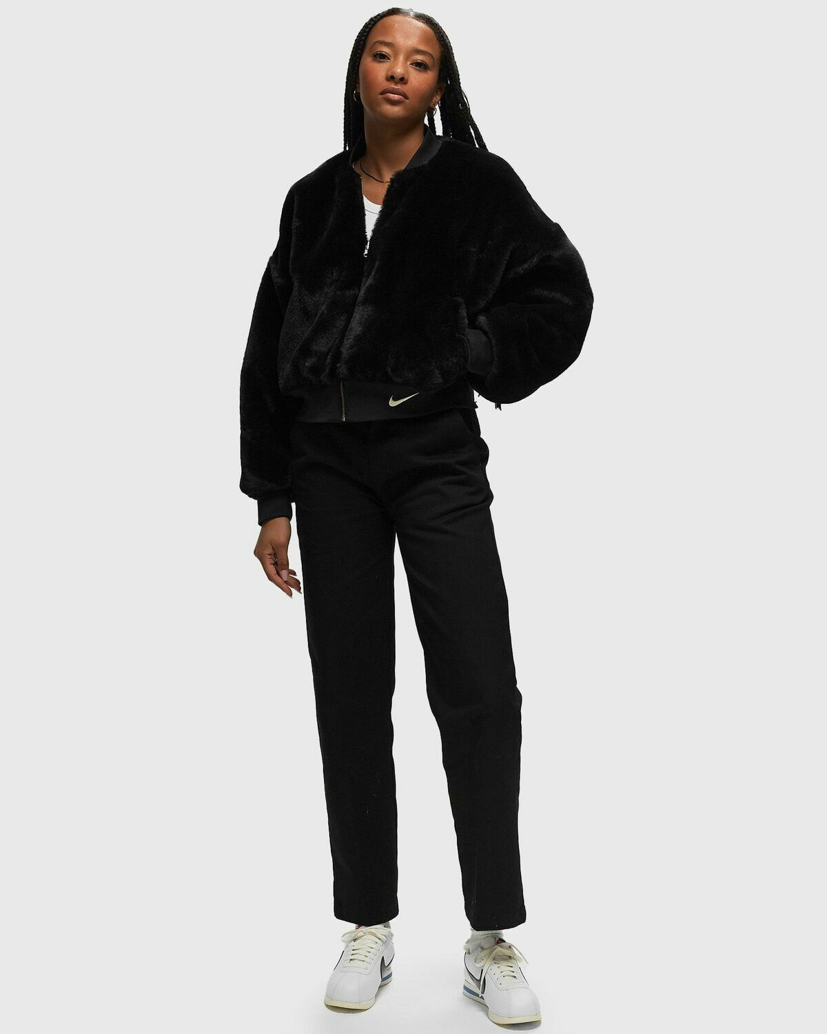 ★ Nike NSW Reversible Faux Fur Bomber Jacket Nike Reversible Faux Fur Bomber Jacket NSW Black Size L, XL