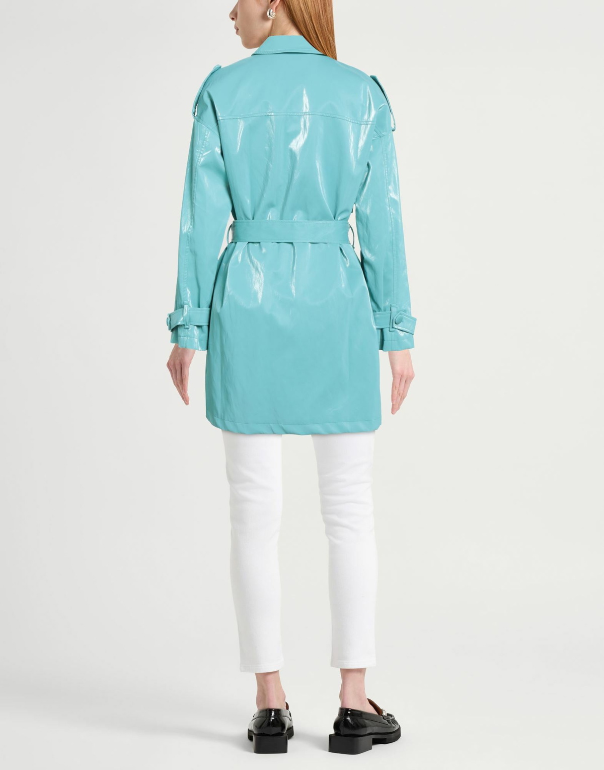 Jijil Womens Overcoat & Trench Coat Turquoise