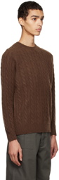 BEAMS PLUS Brown Cable Sweater