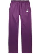 Off-White - Logo-Embroidered Cotton-Jersey Sweatpants - Purple