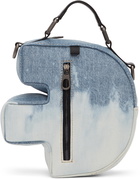 Feng Chen Wang Blue Denim Letter F Bag