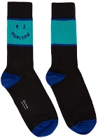 PS by Paul Smith Four-Pack Black & Blue PS Face Socks