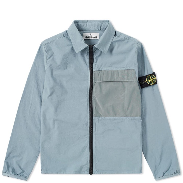 Photo: Stone Island Junior Stretch Cotton Reflective Shirt Jacket Grey