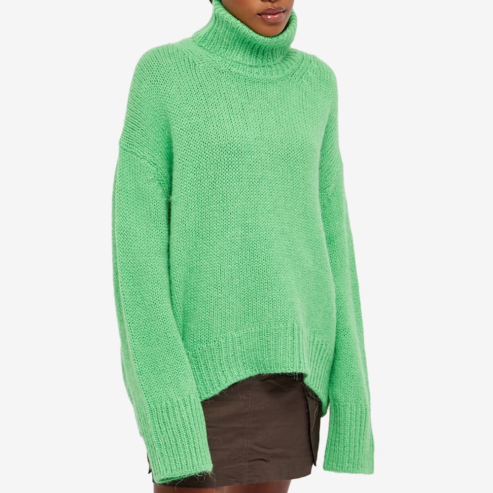 Samsoe & Samsoe Molli Wool & Alpaca Blend Green Turtleneck Sweater store S