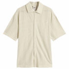 Adidas Men's Summer Knit Shooting Long-Sleeve Top in Putty Grey/Wonder White