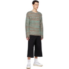 Andersson Bell Green and Brown Multi Melange Crewneck Sweater