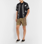 Wacko Maria - Leopard-Print Voile Shorts - Yellow