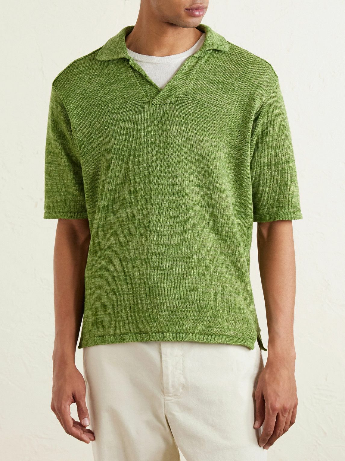 Inis Meáin - Linen Polo Shirt - Green