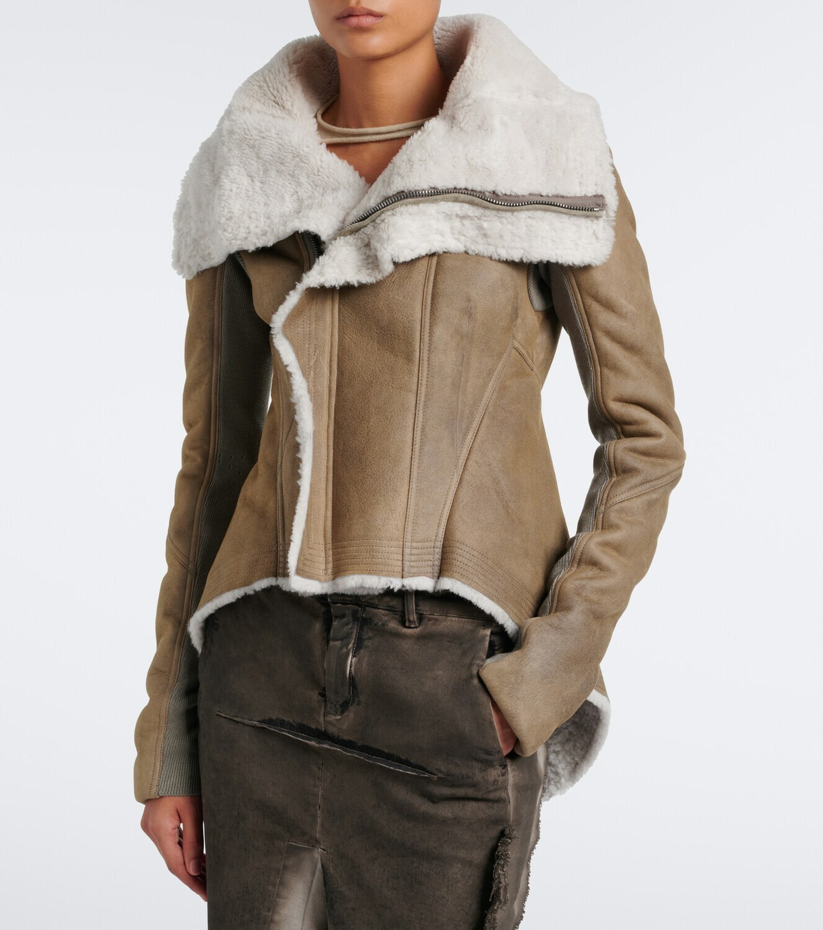 Rick Owens Naska shearling-lined leather jacket