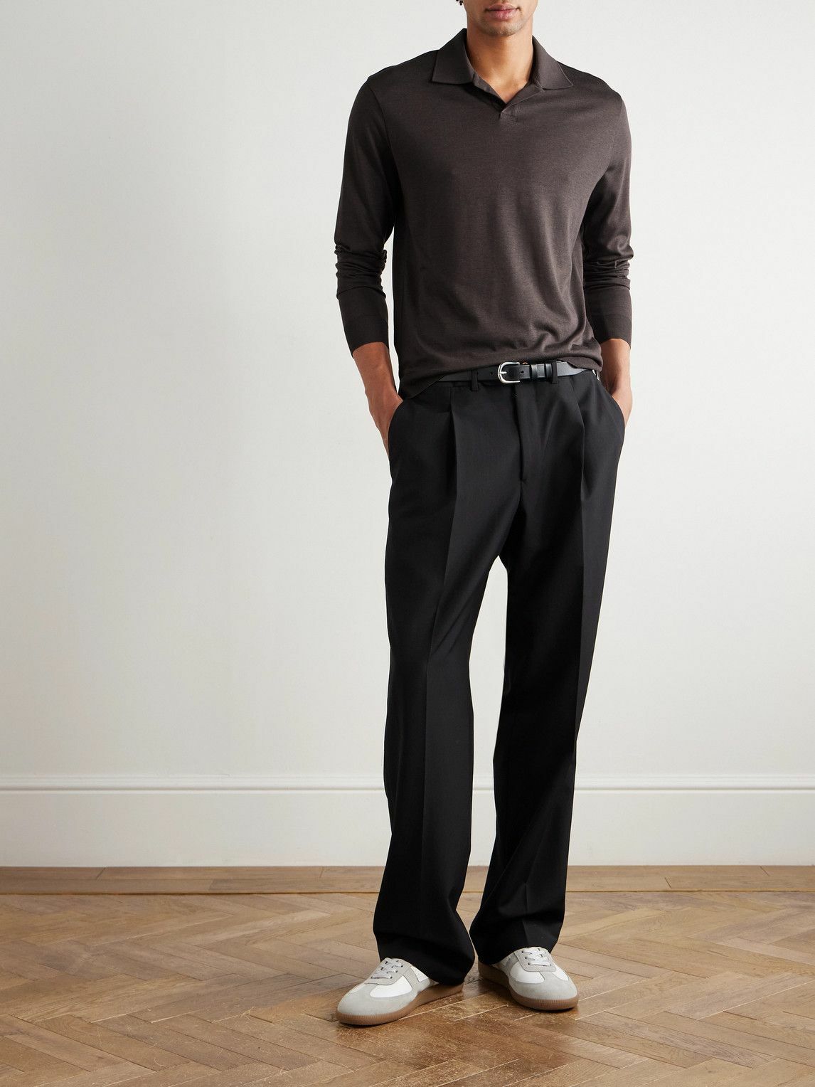 Altea - Pierre Lyocell and Cotton-Blend Jersey Polo Shirt - Brown