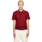 Burberry Red Check Trim Cotton Polo