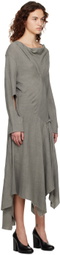 Niccolo Pasqualetti Gray Apertura Maxi Dress