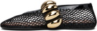 ALAÏA Black Fishnet Jewel Ballerina Flats