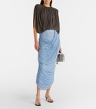 Magda Butrym Draped ruched jersey midi skirt