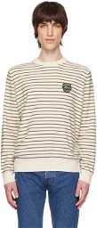 Lacoste Off-White Striped Sweater