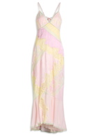 Loveshackfancy Bancila Lace Patchwork Chiffon Maxi Dress Pink