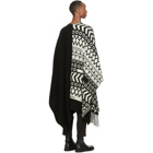 Isabel Benenato Black and White Alpaca Jacquard Shawl Cardigan