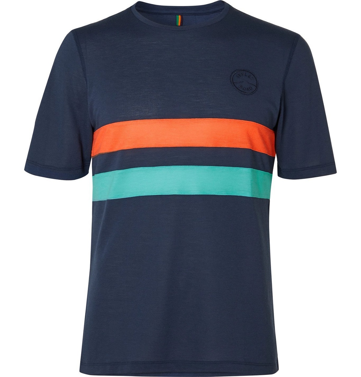 Photo: Iffley Road - Cambrian Logo-Embroidered Striped Drirelease T-Shirt - Blue