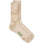 Anonymous Ism Men's Go Hemp Uneven Dyed Crew Sock in Beige