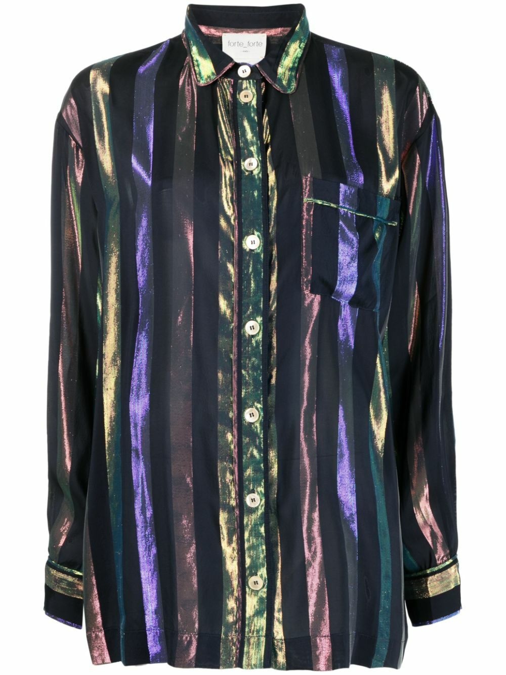 Photo: FORTE FORTE - Silk Blend Pajama Shirt