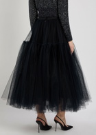 Erdem Bow-embellished Tulle Midi Skirt Black