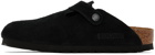 Birkenstock Black Narrow Boston Soft Footbed Loafers