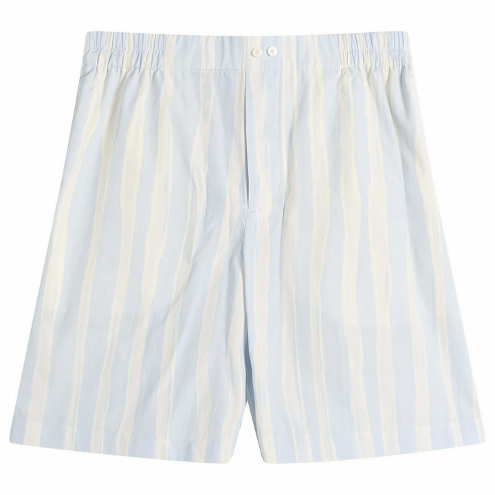 Photo: Jacquemus Men's Stripe Boxer Shorts in Blue Beige Gouache Print