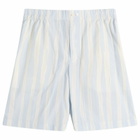 Jacquemus Men's Stripe Boxer Shorts in Blue Beige Gouache Print