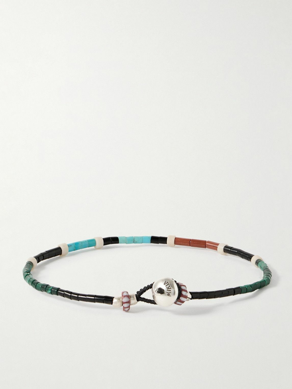 Mikia - Silver Multi-Stone Beaded Bracelet - Black