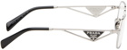 Prada Eyewear Silver Rectangular Glasses