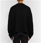 CALVIN KLEIN 205W39NYC - Distressed Intarsia-Knit Sweater - Black
