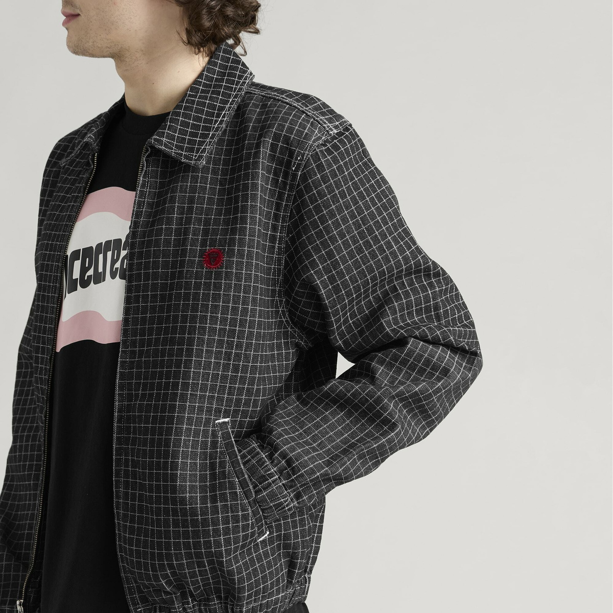 ICECREAM Men's Ripstop Denim Work Jacket in Black
