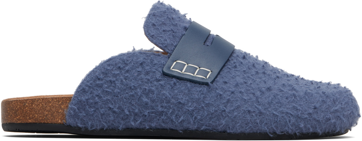 JW Anderson Blue Felt Loafers