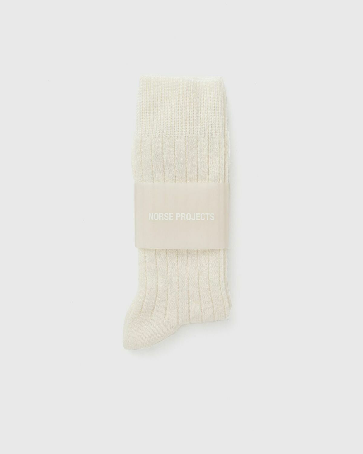 Norse Projects Bjarki Cashmere Wool Blend Rib Sock Beige Men