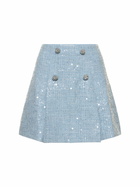 SELF-PORTRAIT - Sequined Bouclé Mini Skirt