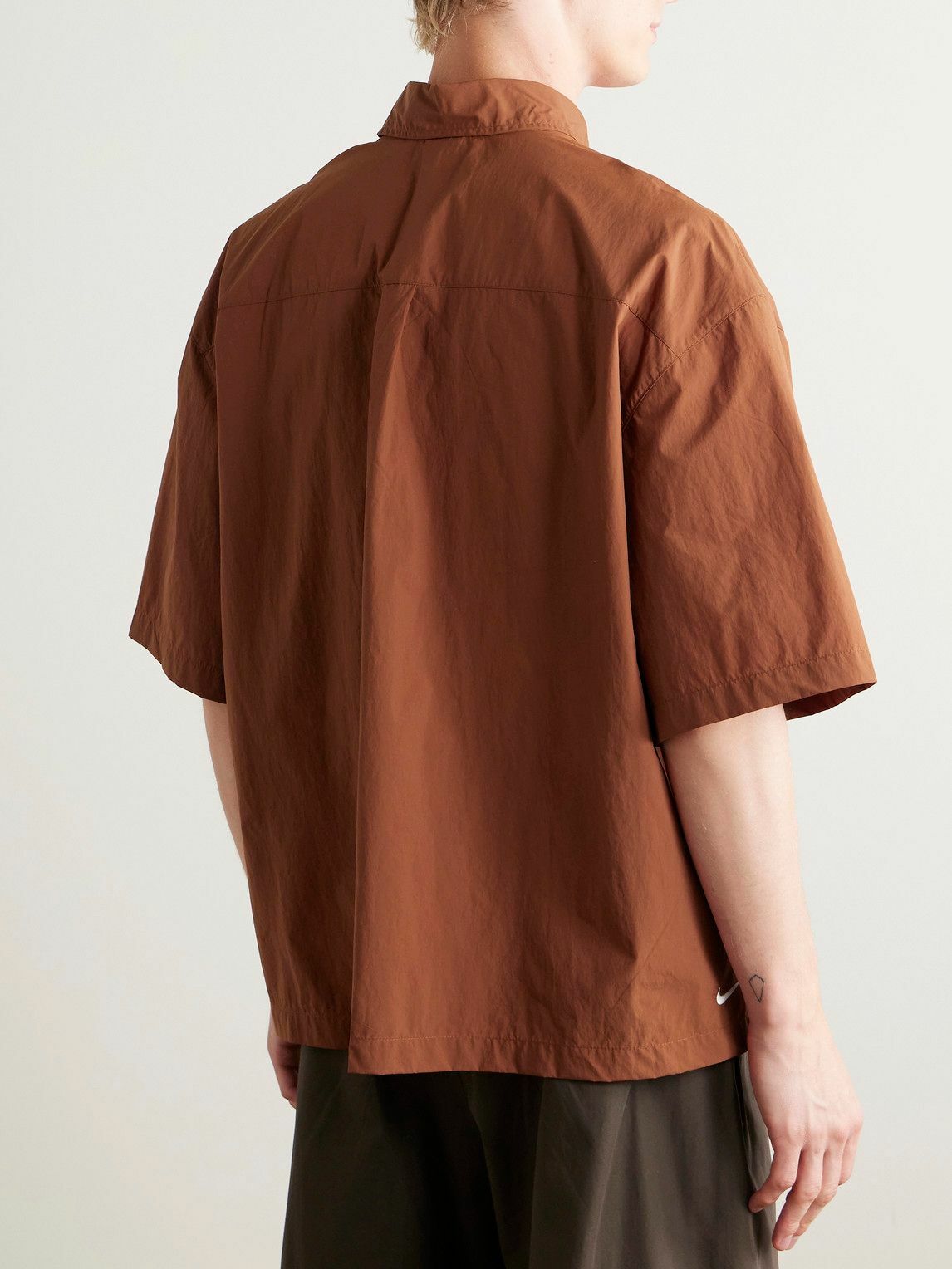 Nike - ACG Orb Weaver Oversized Logo-Embroidered Nylon Shirt - Red