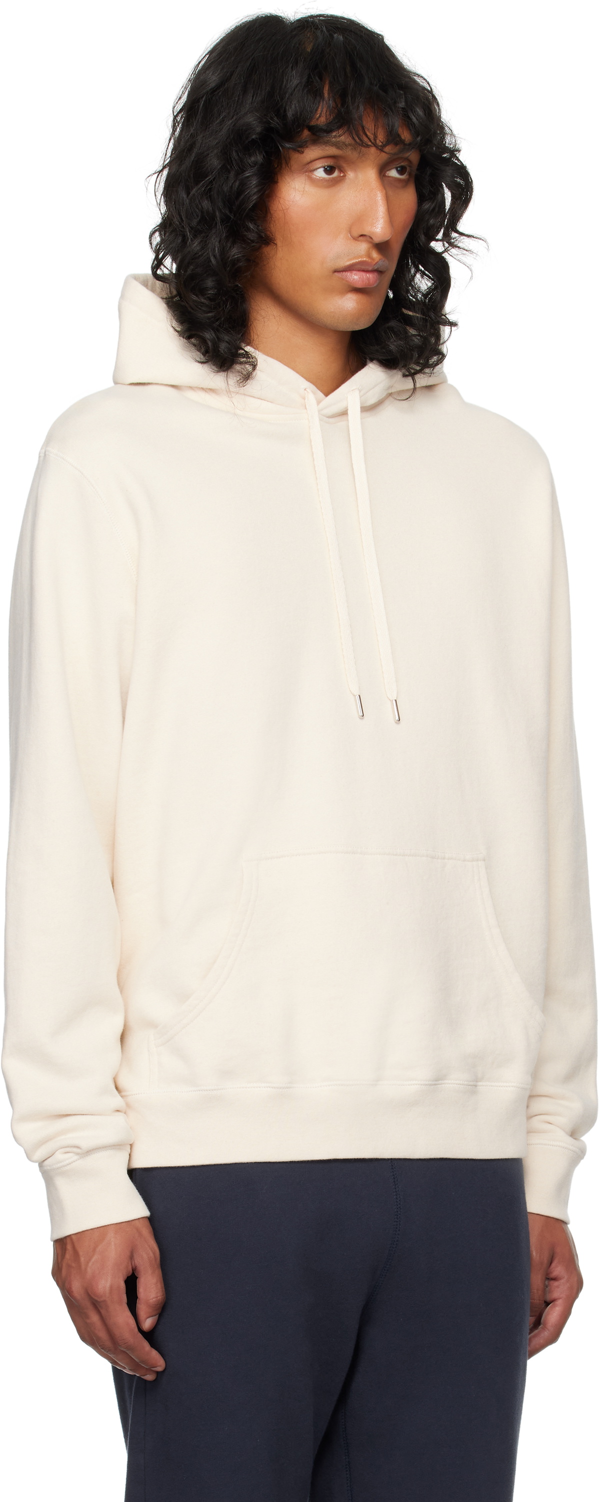Sunspel Beige Loopback Hoodie