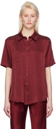 Silk Laundry Red Boyfriend Shirt