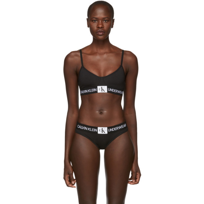 Photo: Calvin Klein Underwear Black Triangle Monogram Mesh Bra